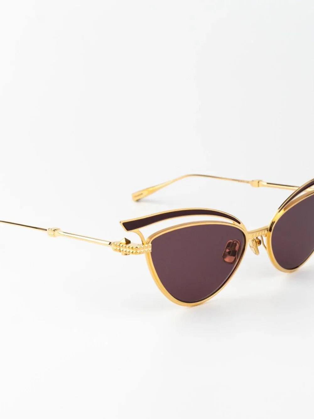 Valentino Women Sunglasses Titanium Gold Bordeaux Cat Eye V - GLASSLINER VLS-118